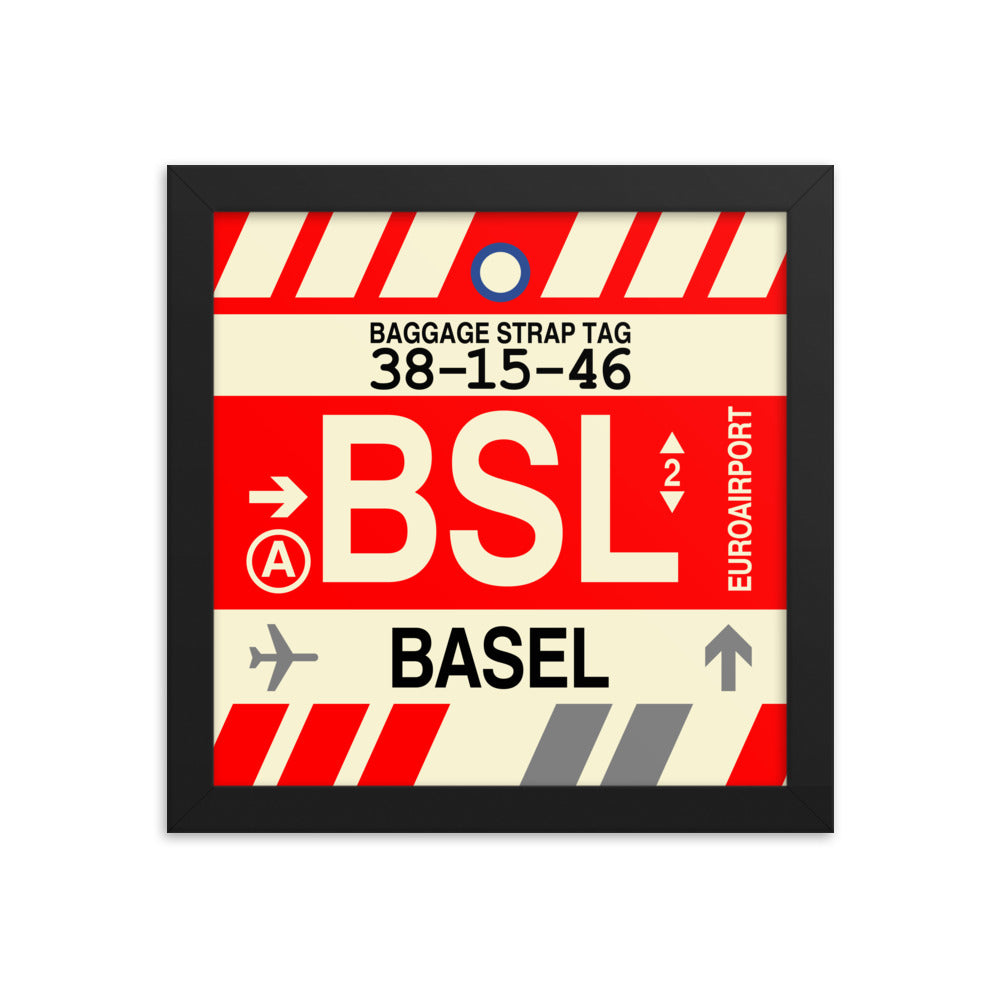 Travel-Themed Framed Print • BSL Basel Souvenir • YHM Designs - Image 01