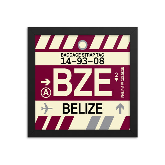 Travel-Themed Framed Print • BZE Belize City • YHM Designs - Image 01