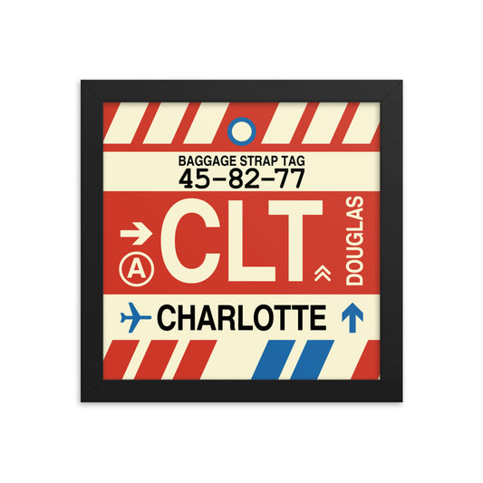 Travel-Themed Framed Print • CLT Charlotte • YHM Designs - Image 01