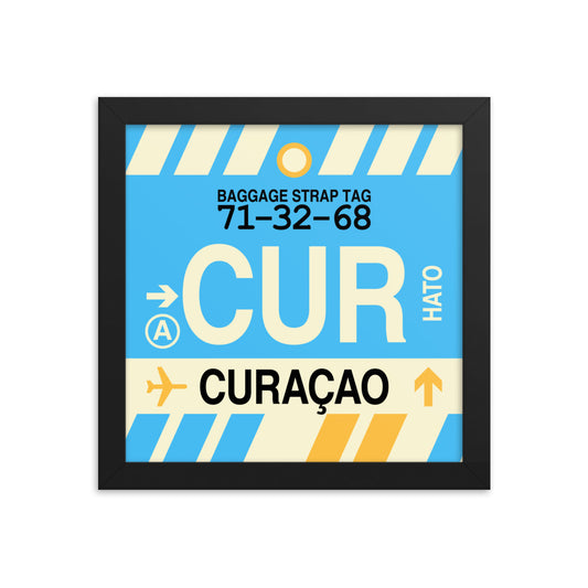 Travel-Themed Framed Print • CUR Curaçao • YHM Designs - Image 01