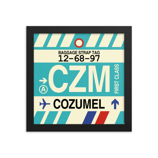Travel-Themed Framed Print • CZM Cozumel • YHM Designs - Image 01