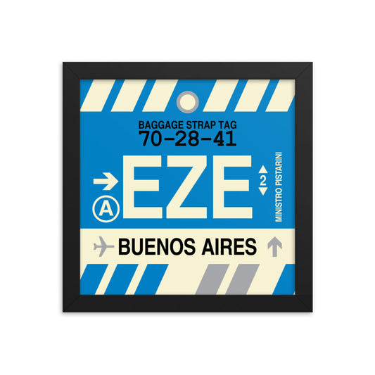 Travel-Themed Framed Print • EZE Buenos Aires • YHM Designs - Image 01