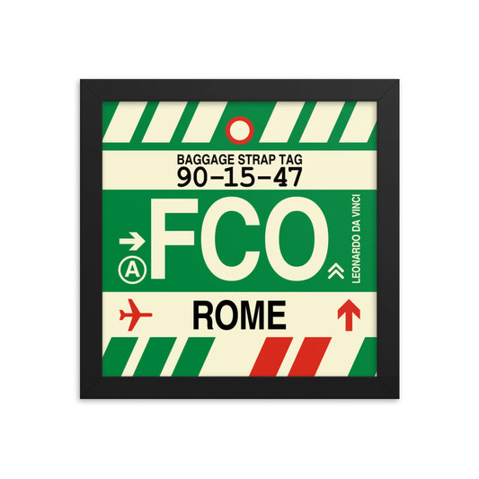 Travel-Themed Framed Print • FCO Rome • YHM Designs - Image 01