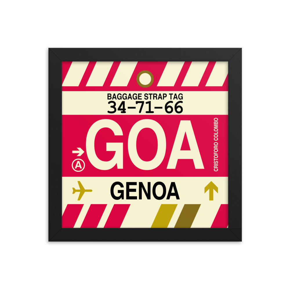 Travel-Themed Framed Print • GOA Genoa Souvenir • YHM Designs - Image 01