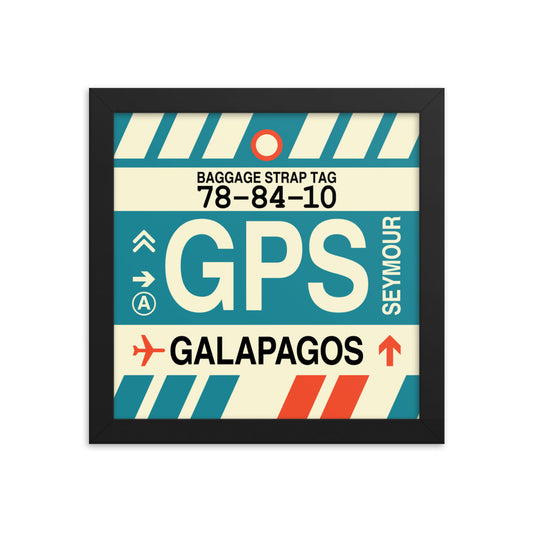 Travel-Themed Framed Print • GPS Galapagos Islands • YHM Designs - Image 01