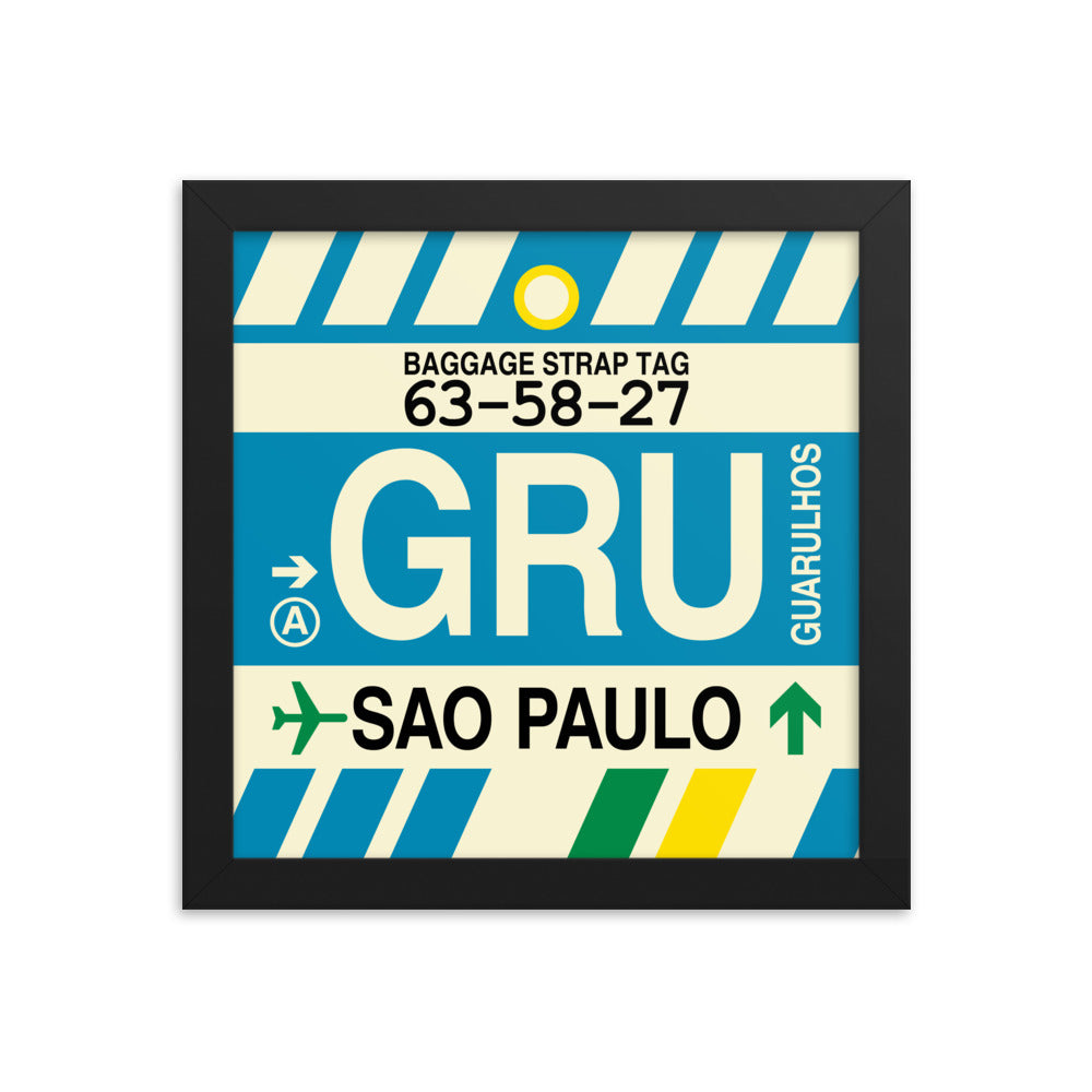 Travel-Themed Framed Print • GRU Sao Paulo Souvenir • YHM Designs - Image 01