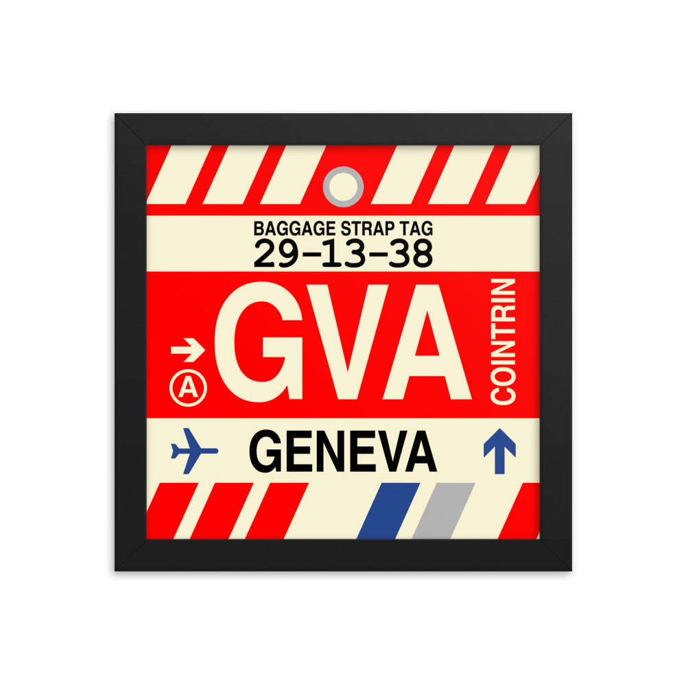 Travel-Themed Framed Print • GVA Geneva Souvenir • YHM Designs - Image 01
