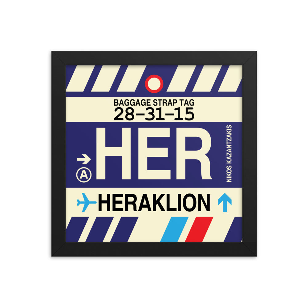 Travel-Themed Framed Print • HER Heraklion Souvenir • YHM Designs - Image 01