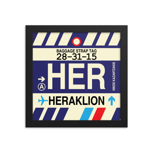 Travel-Themed Framed Print • HER Heraklion Souvenir • YHM Designs - Image 01