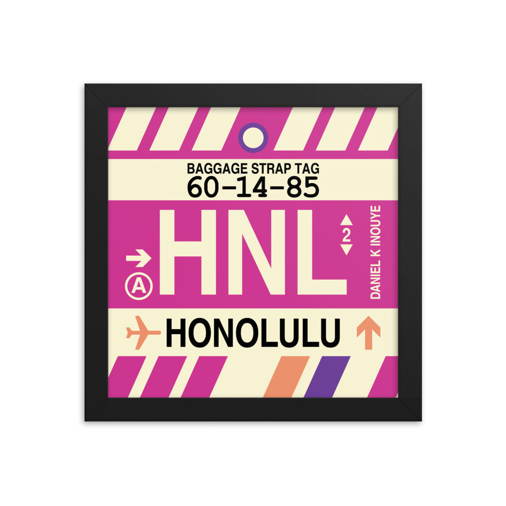 Travel-Themed Framed Print • HNL Honolulu Souvenir • YHM Designs - Image 01