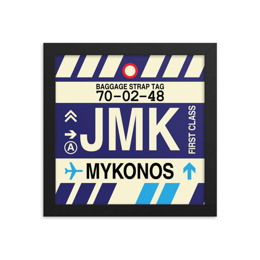 Travel-Themed Framed Print • JMK Mykonos Souvenir • YHM Designs - Image 01