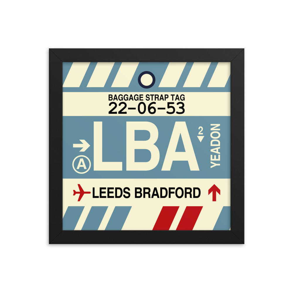 Travel-Themed Framed Print • LBA Leeds Bradford Souvenir • YHM Designs - Image 01