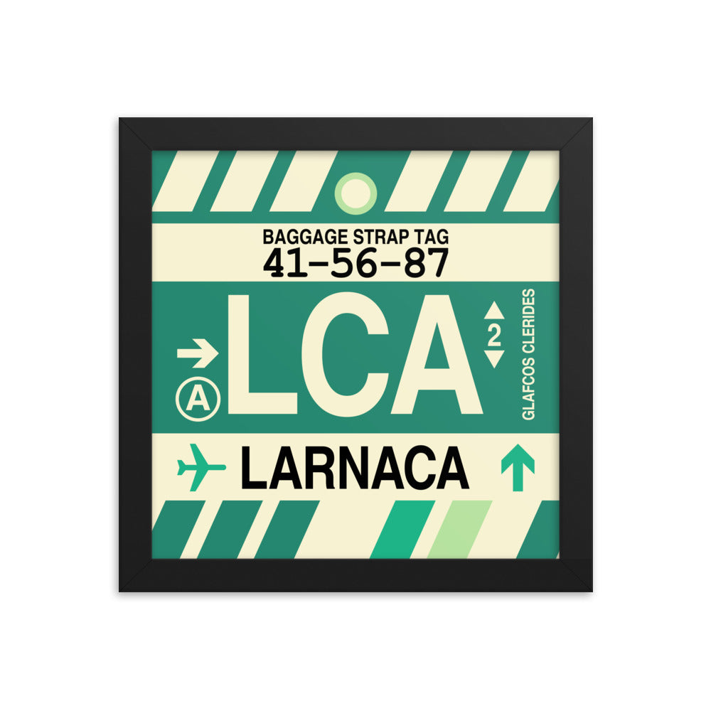 Travel-Themed Framed Print • LCA Larnaca Souvenir • YHM Designs - Image 01