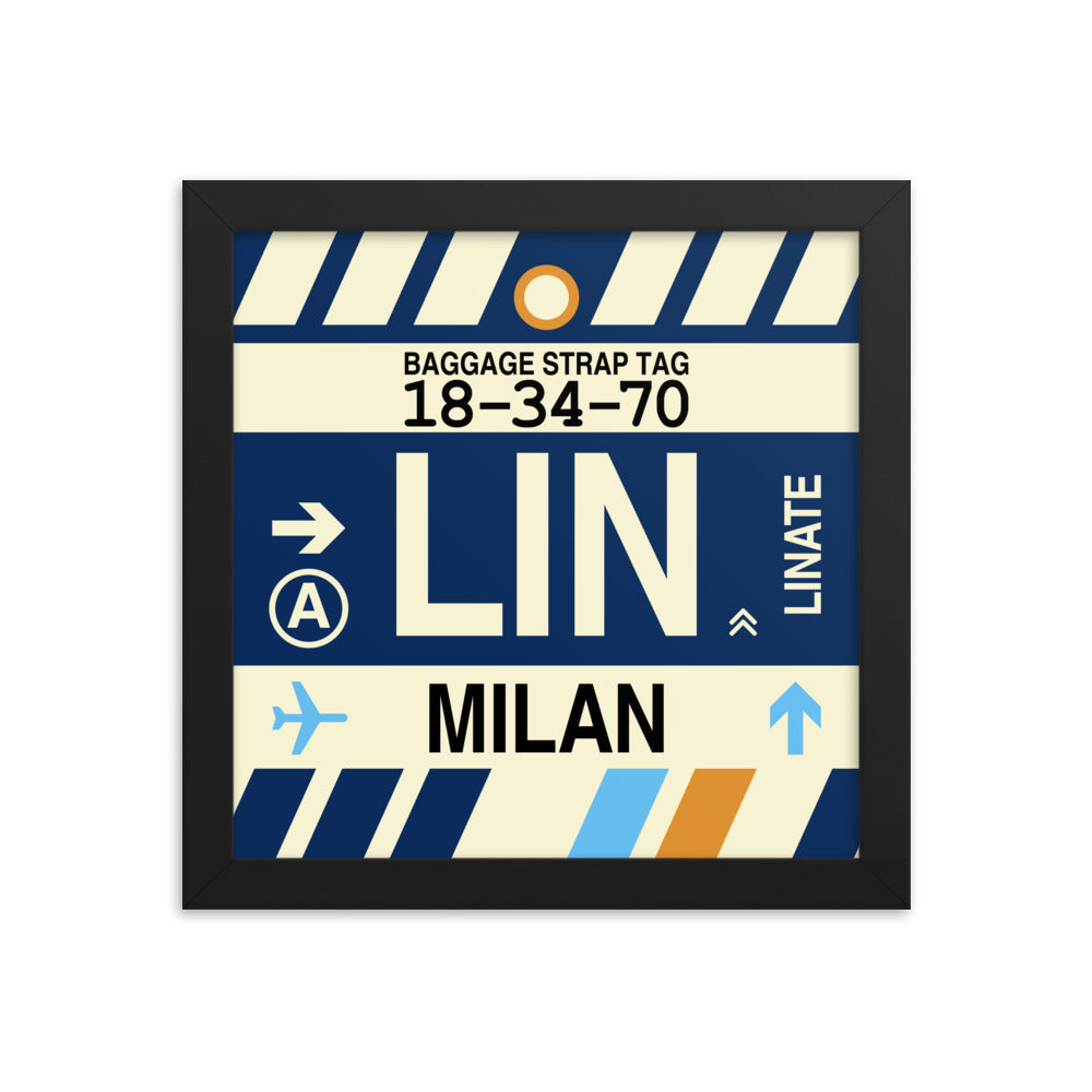 Travel-Themed Framed Print • LIN Milan Souvenir • YHM Designs - Image 01