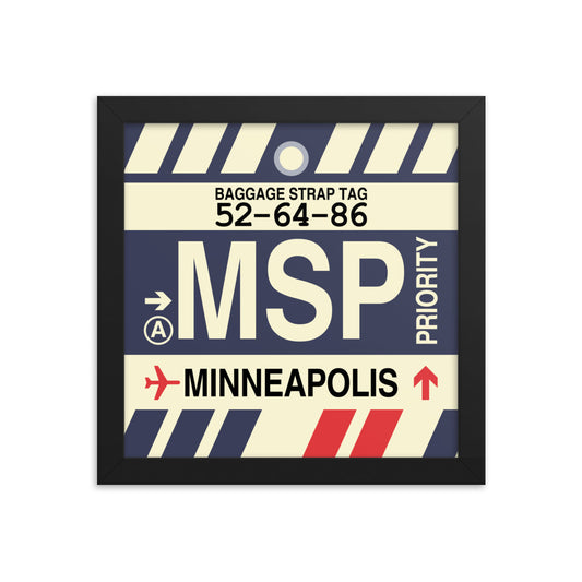 Travel-Themed Framed Print • MSP Minneapolis • YHM Designs - Image 01