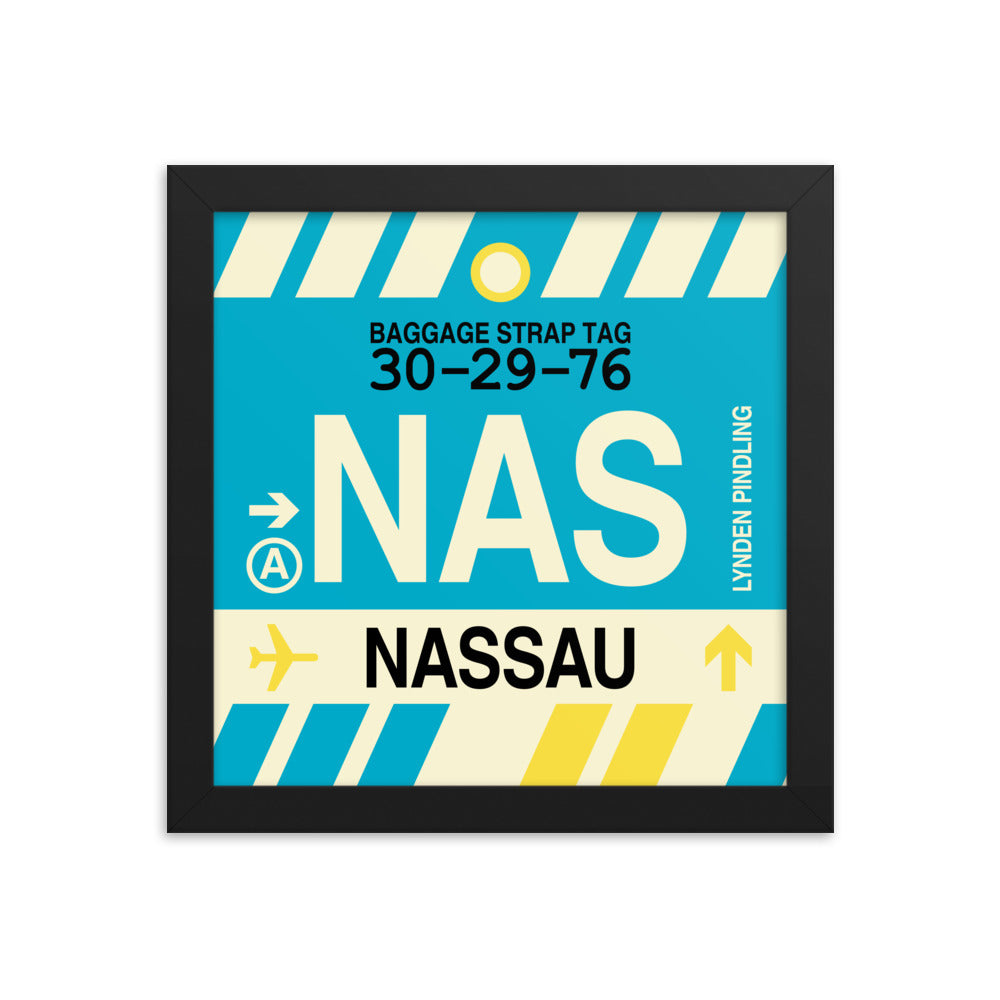 Travel-Themed Framed Print • NAS Nassau Souvenir • YHM Designs - Image 01
