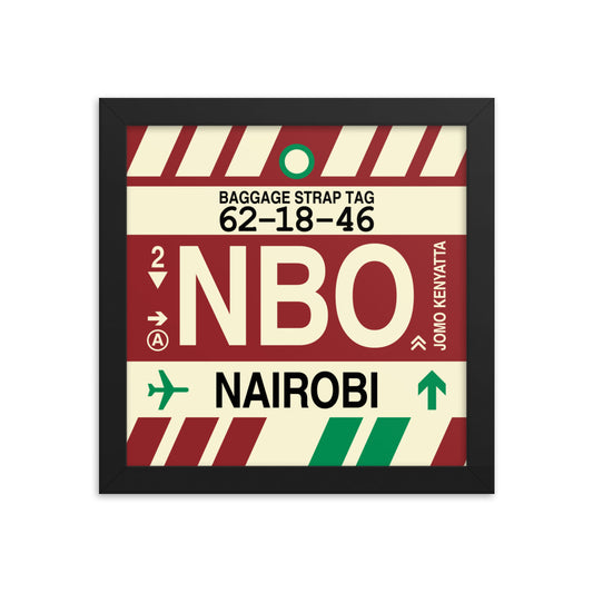Travel-Themed Framed Print • NBO Nairobi • YHM Designs - Image 01