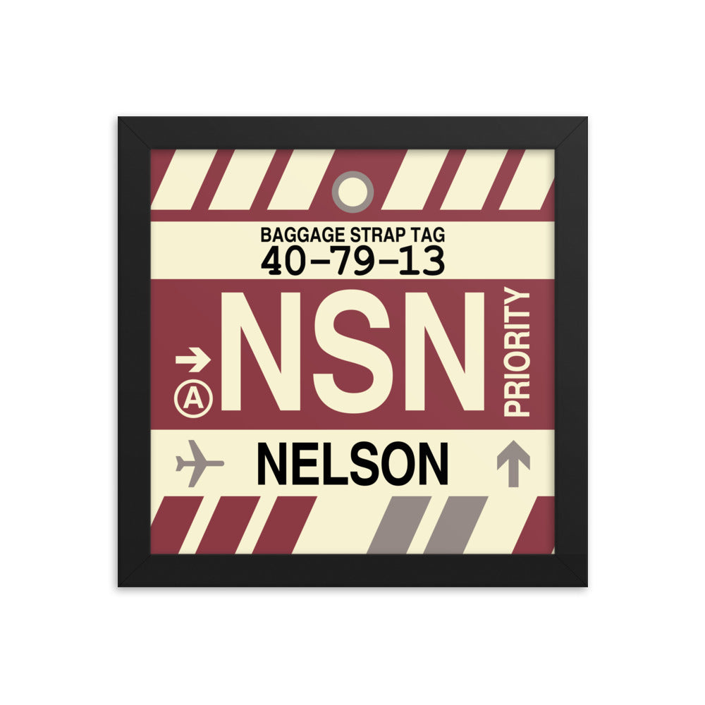 Travel-Themed Framed Print • NSN Nelson Souvenir • YHM Designs - Image 01