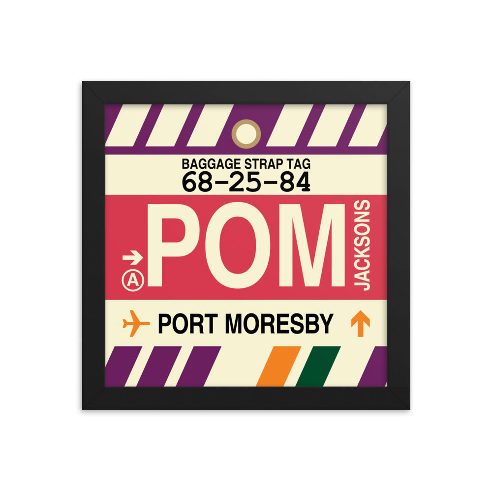 Travel-Themed Framed Print • POM Port Moresby Souvenir • YHM Designs - Image 01