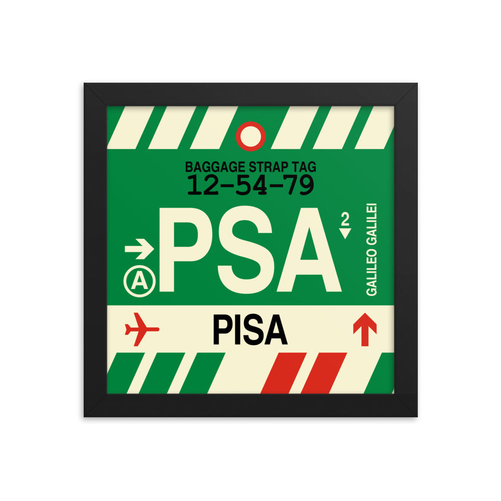 Travel-Themed Framed Print • PSA Pisa Souvenir • YHM Designs - Image 01