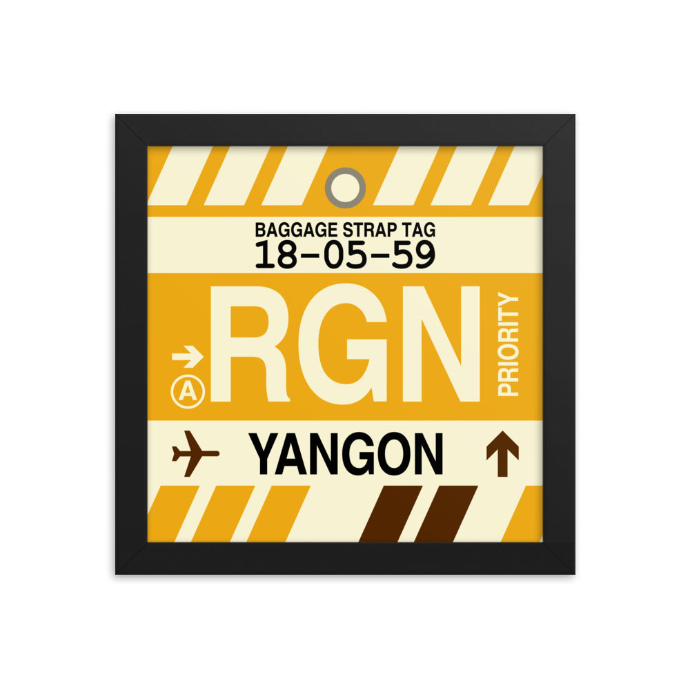Travel-Themed Framed Print • RGN Yangon Souvenir • YHM Designs - Image 01