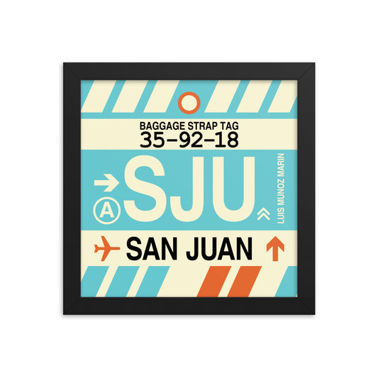 Travel-Themed Framed Print • SJU San Juan • YHM Designs - Image 01