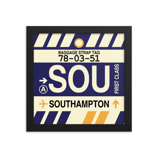 Travel-Themed Framed Print • SOU Southampton Souvenir • YHM Designs - Image 01