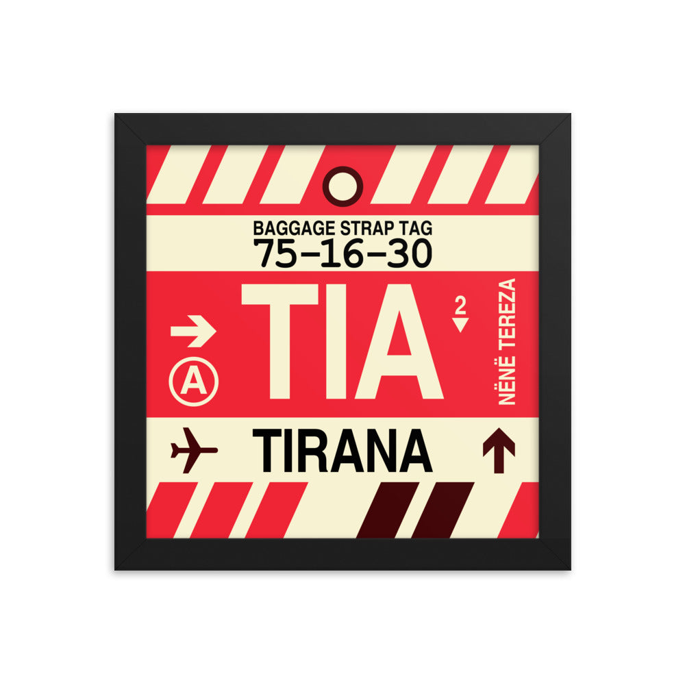 Travel-Themed Framed Print • TIA Tirana Souvenir • YHM Designs - Image 01