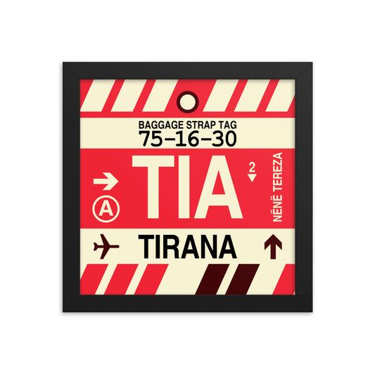Travel-Themed Framed Print • TIA Tirana Souvenir • YHM Designs - Image 01