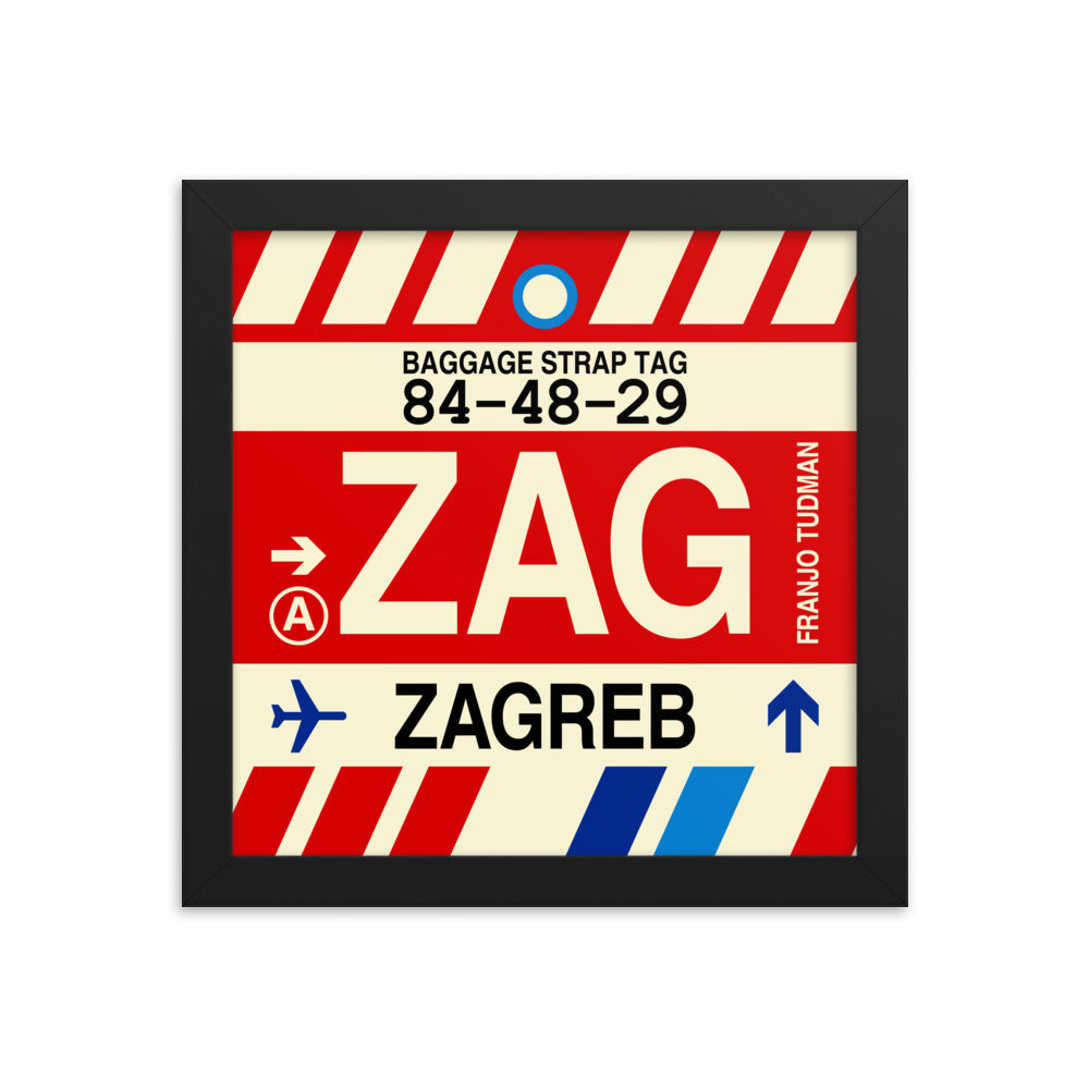 Travel-Themed Framed Print • ZAG Zagreb Souvenir • YHM Designs - Image 01