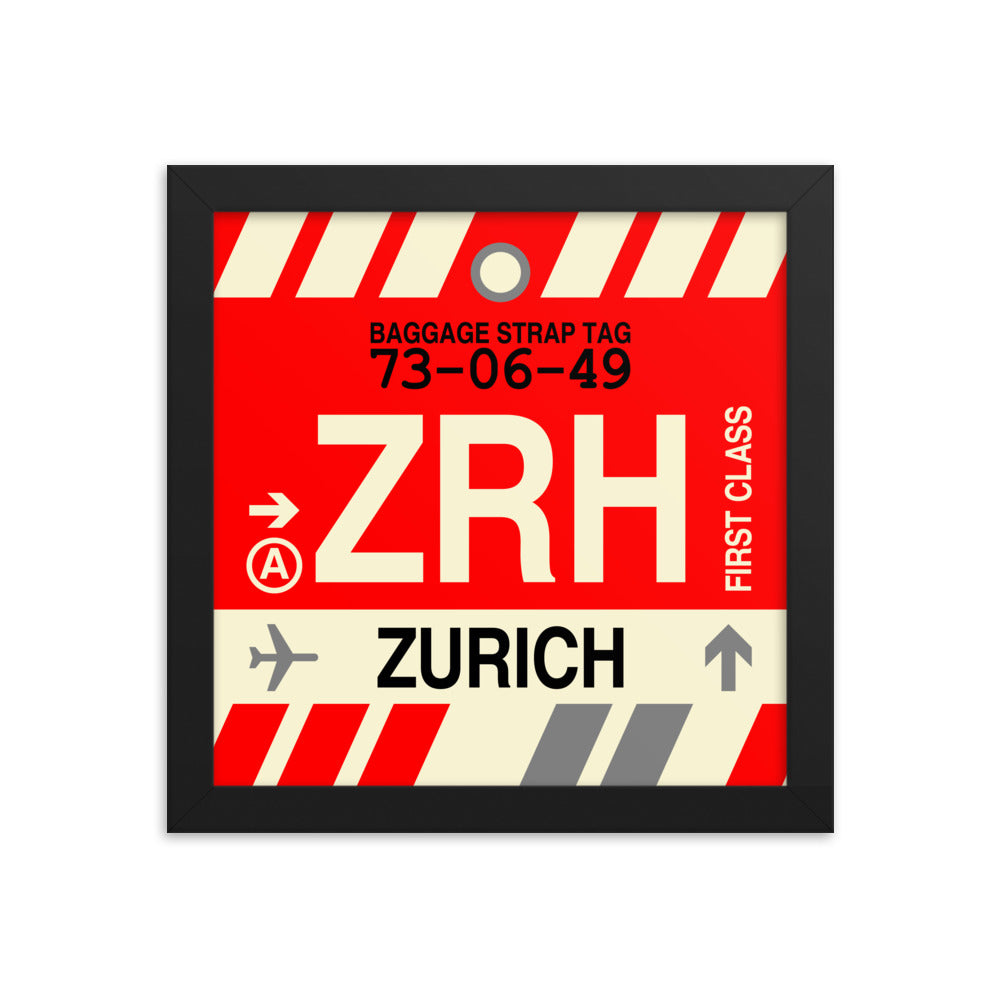Travel-Themed Framed Print • ZRH Zurich Souvenir • YHM Designs - Image 01