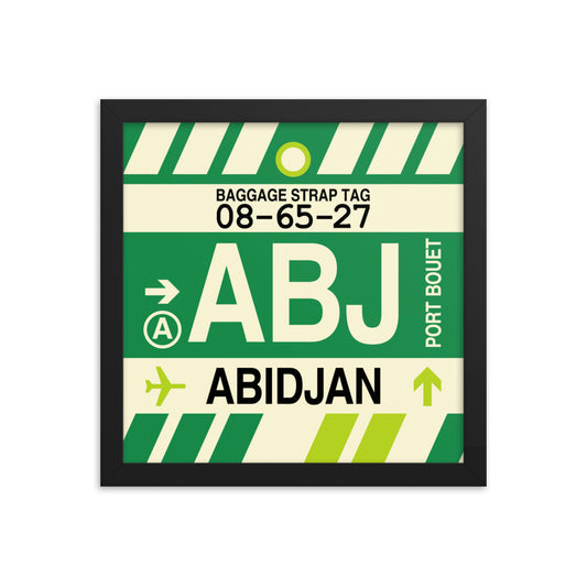 Travel-Themed Framed Print • ABJ Abidjan Souvenir • YHM Designs - Image 02