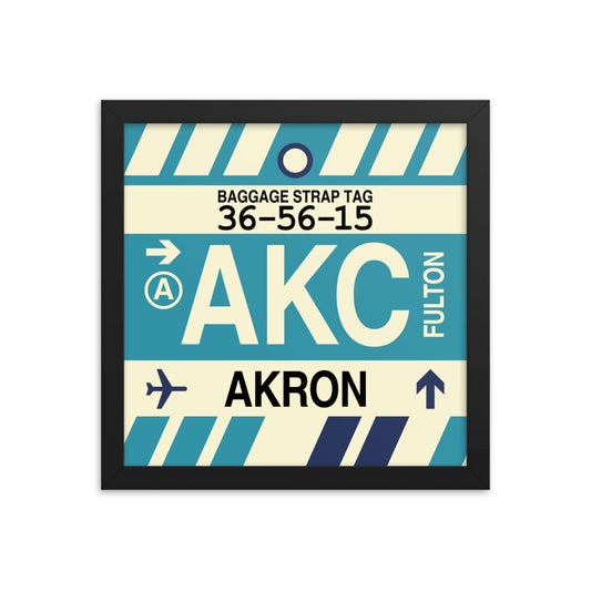 Travel-Themed Framed Print • AKC Akron Souvenir • YHM Designs - Image 02
