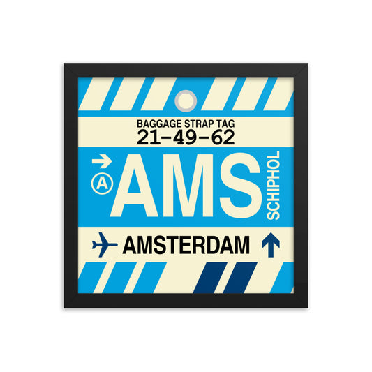 Travel-Themed Framed Print • AMS Amsterdam Souvenir • YHM Designs - Image 02