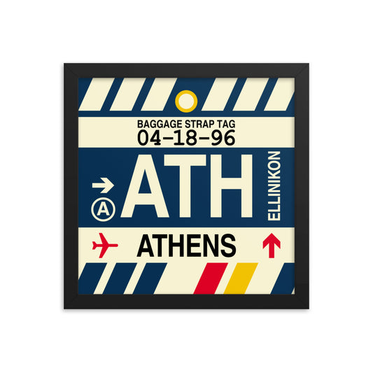 Travel-Themed Framed Print • ATH Athens Souvenir • YHM Designs - Image 02
