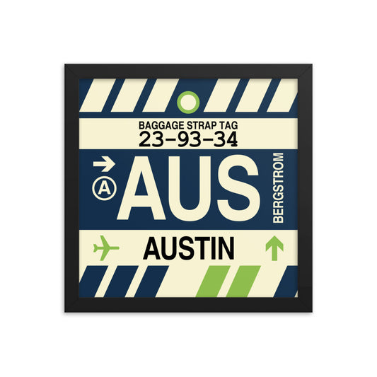 Travel-Themed Framed Print • AUS Austin Souvenir • YHM Designs - Image 02