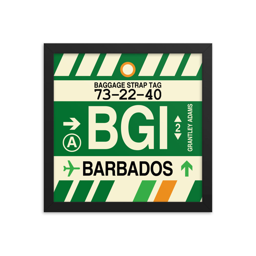 Travel-Themed Framed Print • BGI Barbados Souvenir • YHM Designs - Image 02