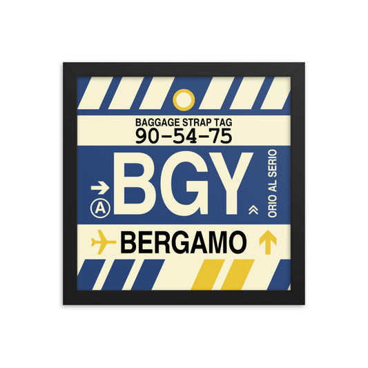 Travel-Themed Framed Print • BGY Bergamo Souvenir • YHM Designs - Image 02