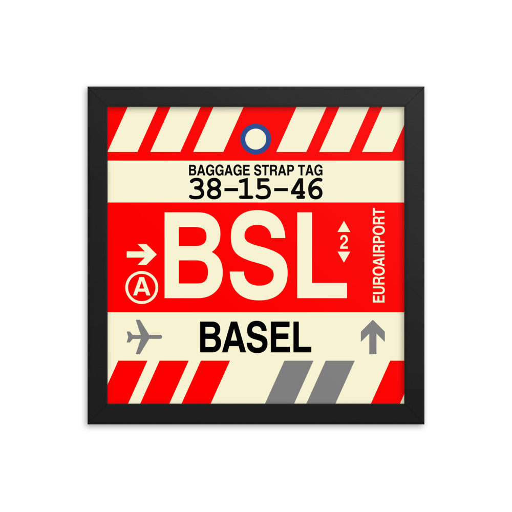 Travel-Themed Framed Print • BSL Basel Souvenir • YHM Designs - Image 02