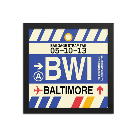 Travel-Themed Framed Print • BWI Baltimore Souvenir • YHM Designs - Image 02