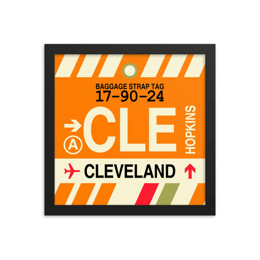 Travel-Themed Framed Print • CLE Cleveland Souvenir • YHM Designs - Image 02
