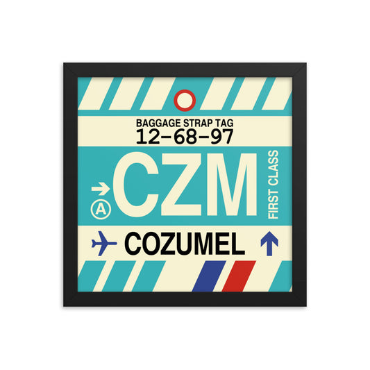 Travel-Themed Framed Print • CZM Cozumel Souvenir • YHM Designs - Image 02