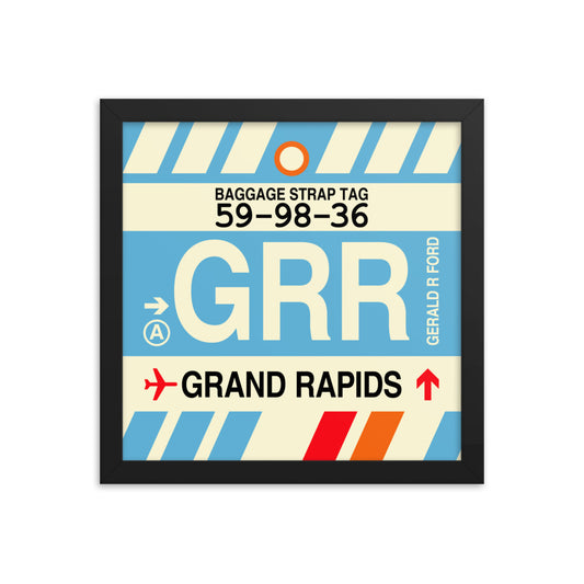 Travel-Themed Framed Print • GRR Grand Rapids Souvenir • YHM Designs - Image 02