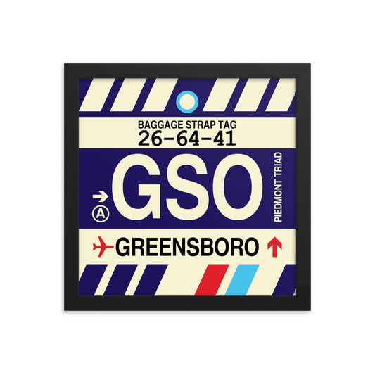 Travel-Themed Framed Print • GSO Greensboro Souvenir • YHM Designs - Image 02