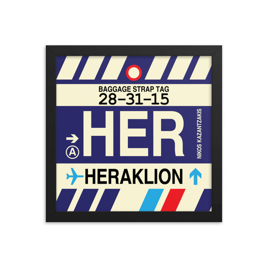 Travel-Themed Framed Print • HER Heraklion Souvenir • YHM Designs - Image 02