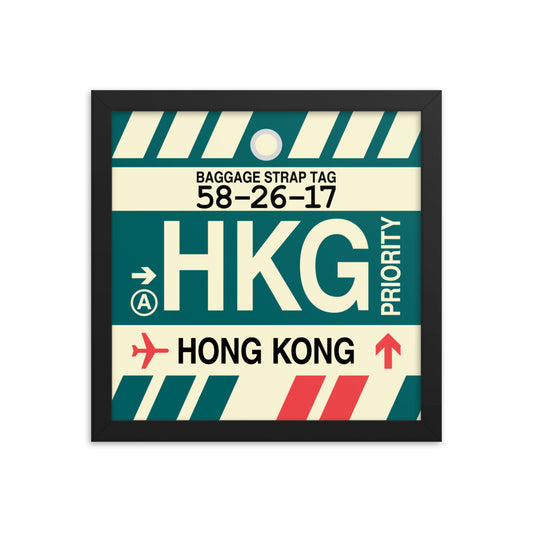 Travel-Themed Framed Print • HKG Hong Kong Souvenir • YHM Designs - Image 02
