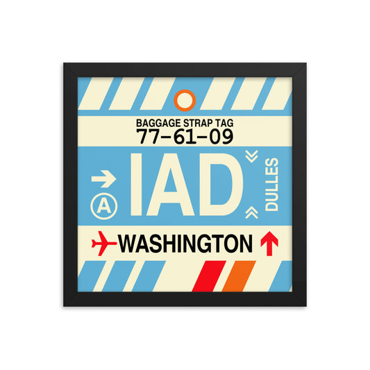 Travel-Themed Framed Print • IAD Washington Souvenir • YHM Designs - Image 02