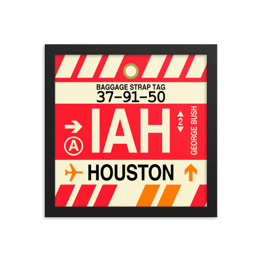 Travel-Themed Framed Print • IAH Houston Souvenir • YHM Designs - Image 02