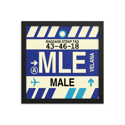 Travel-Themed Framed Print • MLE Malé Souvenir • YHM Designs - Image 02