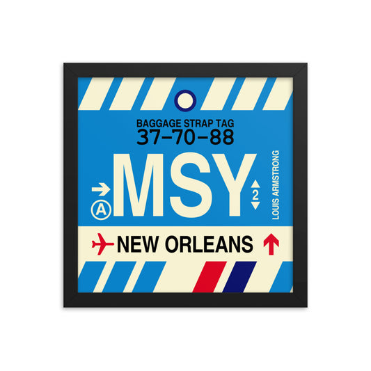 Travel-Themed Framed Print • MSY New Orleans Souvenir • YHM Designs - Image 02